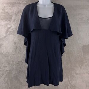 For Love & Lemons Mini Dress Womens Size XS Navy Flutter Sleeve Elegant